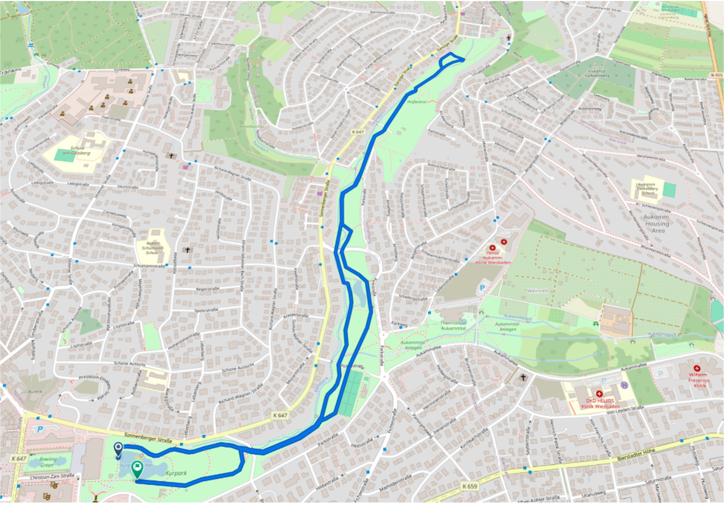 Streckenverlauf Ikano Bank City Marathon Wiesbaden 2025 – Schulklassenlauf