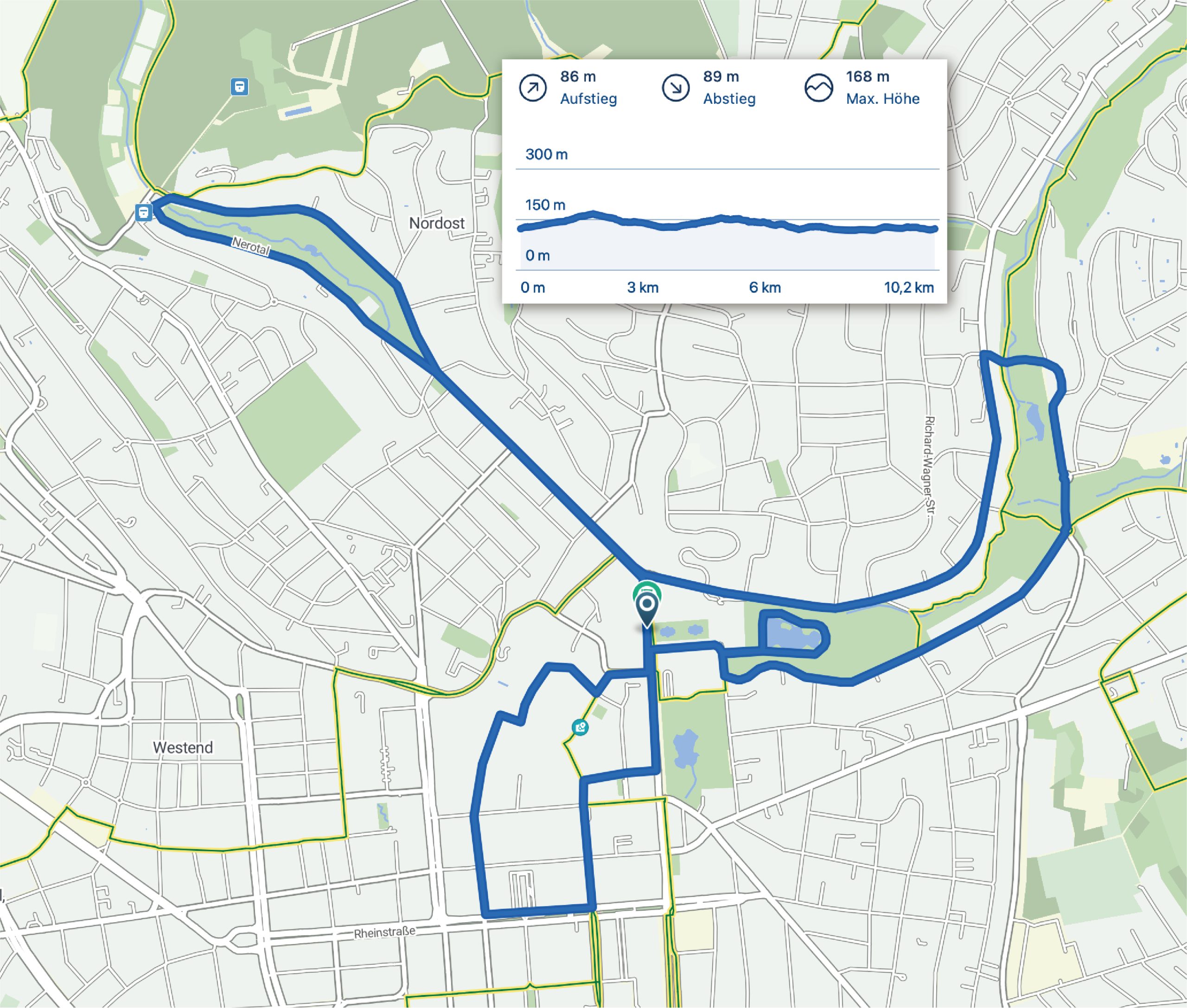 Streckenverlauf Ikano Bank City Marathon Wiesbaden 2025 – Halbmarathon und Marathon