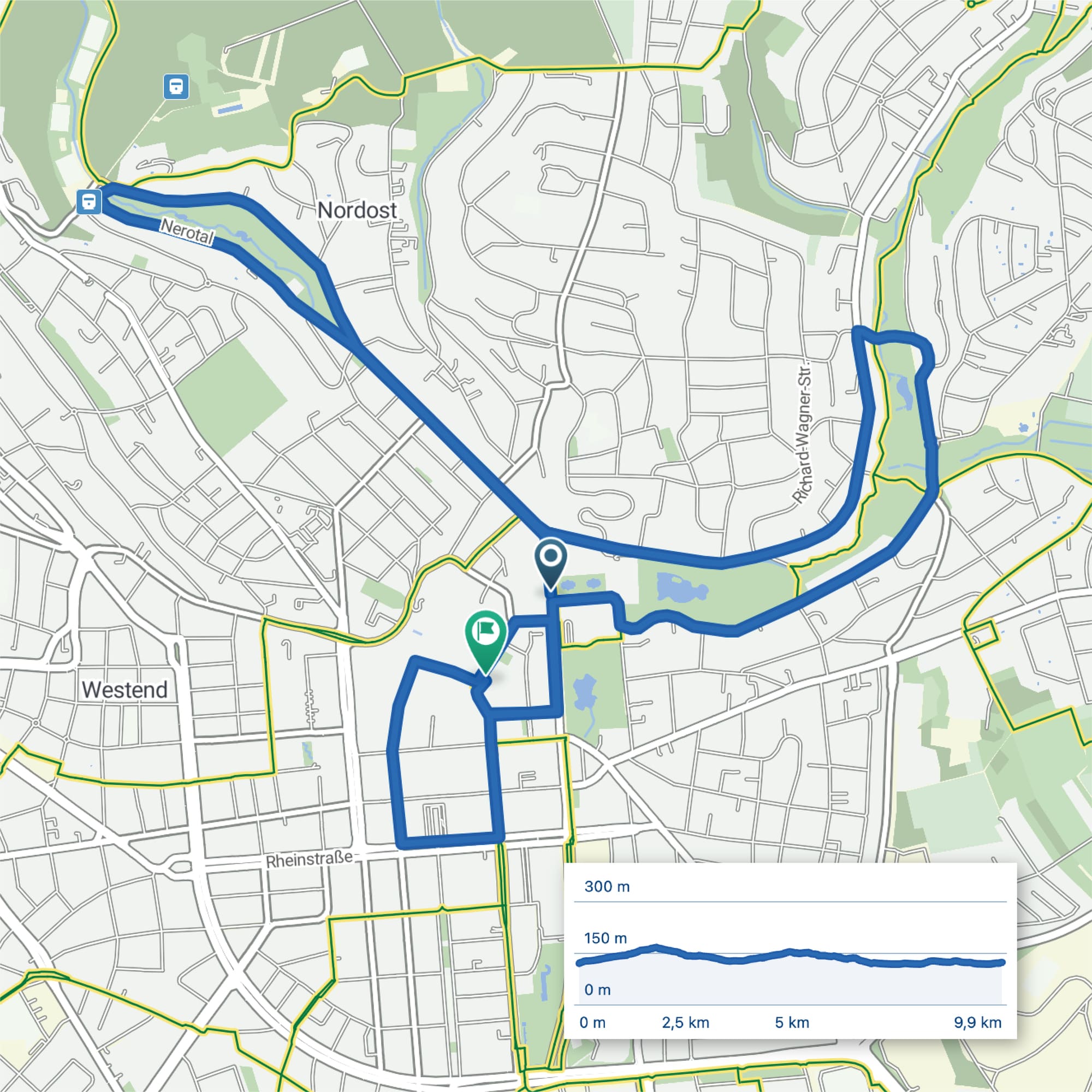Streckenverlauf IKANO Bank City Marathon Wiesbaden 2025 – 10 km